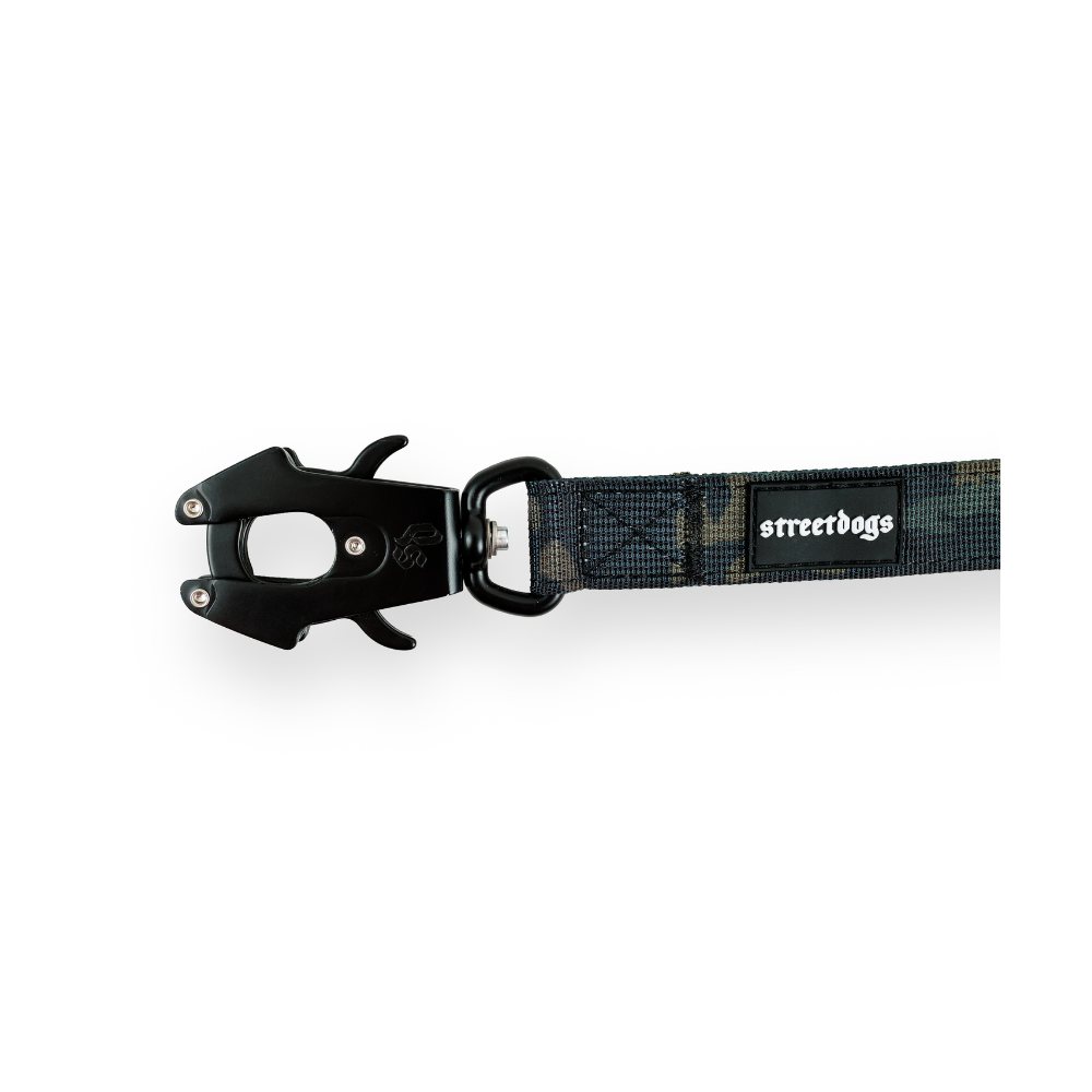 Cinturón de Seguridad para Perros | Mosquetón Táctico | Black Camouflage