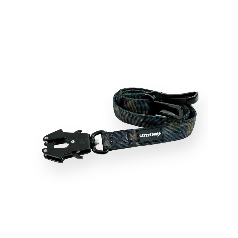 Cinturón de Seguridad para Perros | Mosquetón Táctico | Black Camouflage