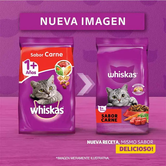 Whiskas - Alimento Seco Gato Adulto Sabor Carne