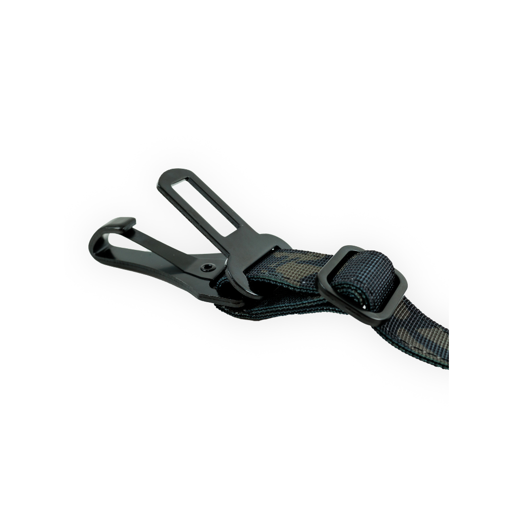 Cinturón de Seguridad para Perros | Mosquetón Táctico | Black Camouflage