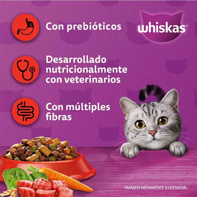 Whiskas - Alimento Seco Gato Adulto Sabor Carne