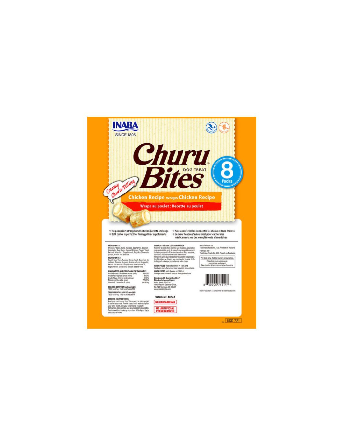 CHURU PERROS BITES SABOR POLLO 8 UNID