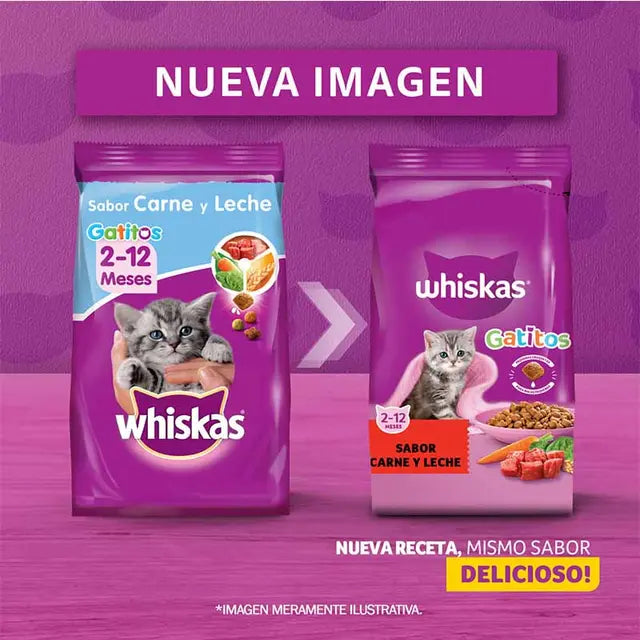Whiskas - Alimento Seco Gatitos Sabor Carne y Leche