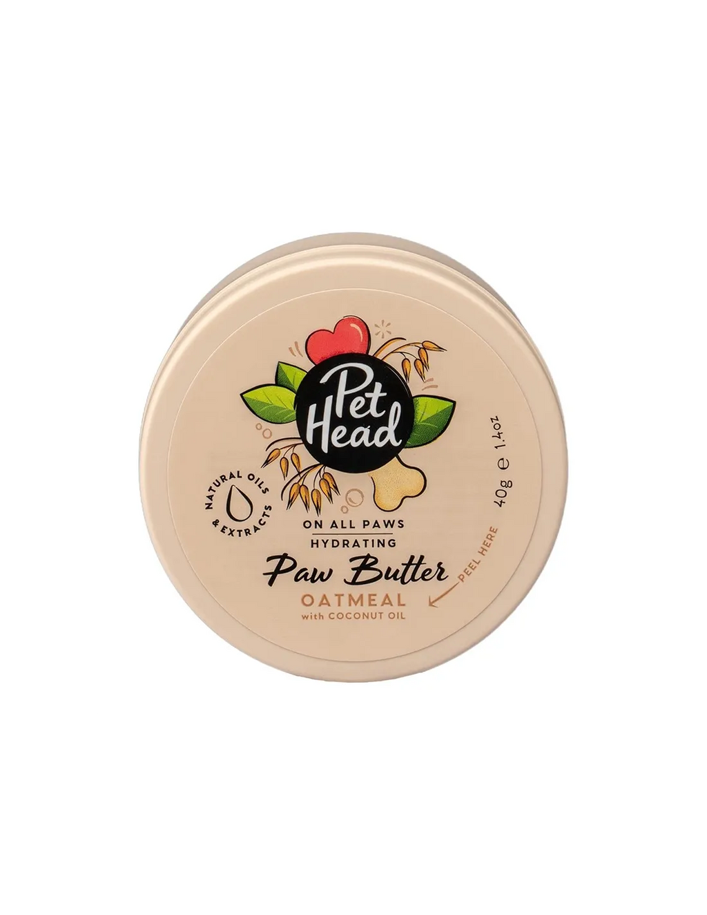 PET HEAD ON ALL PAWS MANTEQUILLA DE AVENA PARA PATAS 40 G