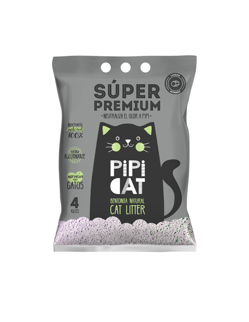 PIPICAT SUPER PREMIUM CARBÓN AROMA LAVANDA